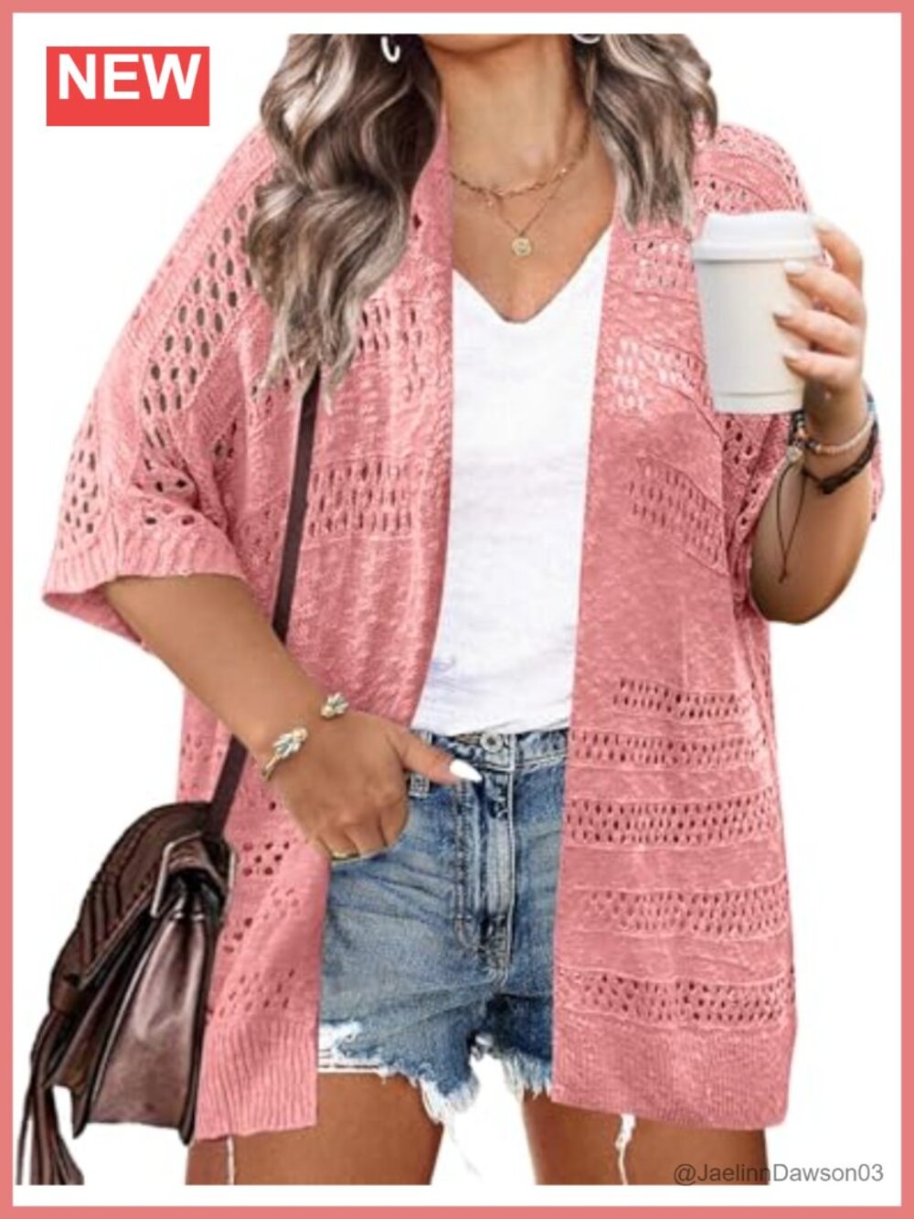 Plus Size Crochet Cardigan Lightweight Boho Kimono Cover Up
